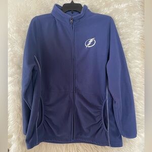 Tampa Bay Lightning Majestic Women’s Full Zip Blue Fleece Jacket. Size XL